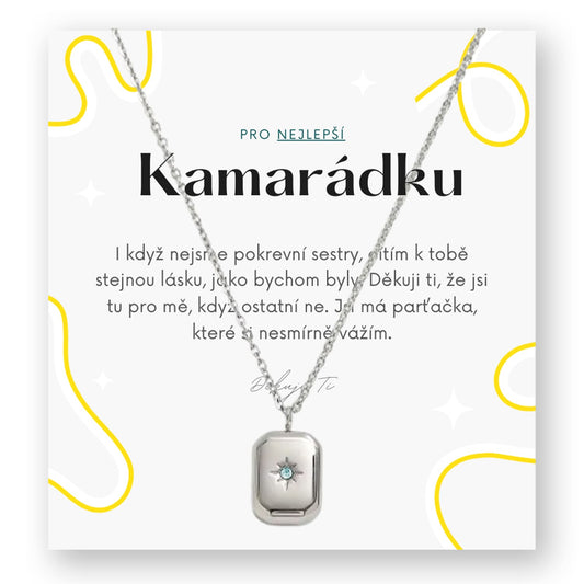 Sada pro kamarádku - Square silver řetízek