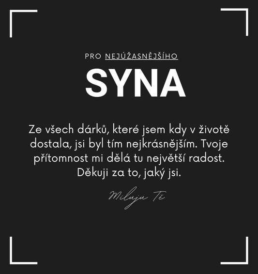 Věnování - Nejúžasnější syn