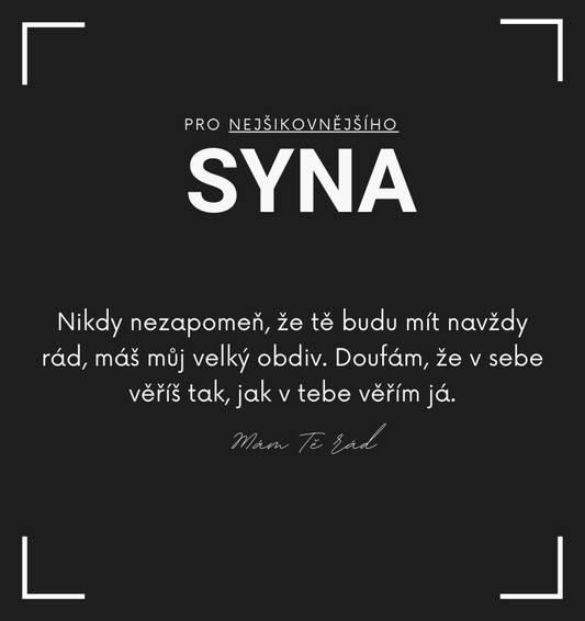 Věnování pro syna - velký obdiv T